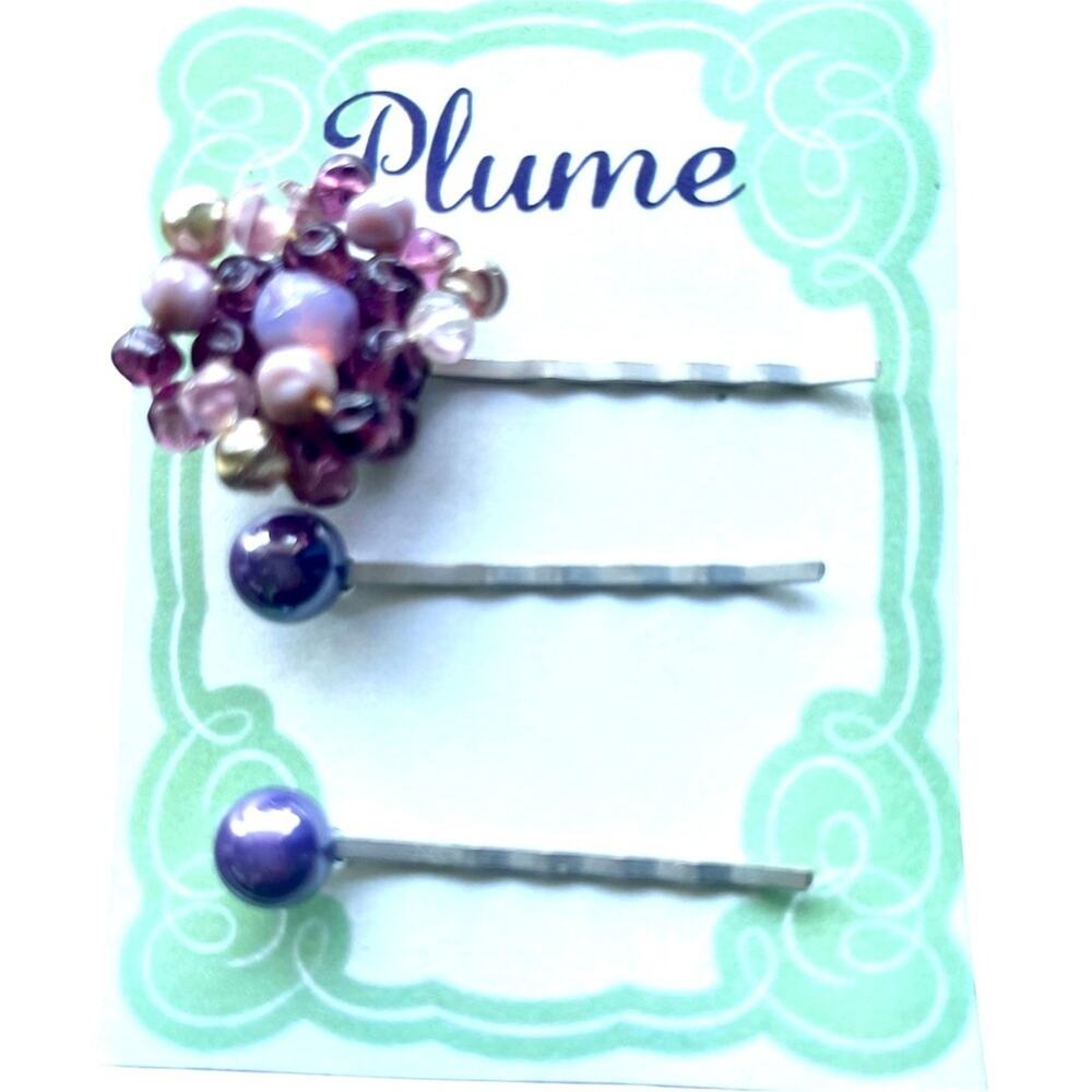 Purple Hairpins Romantic Boho Chic Repurposed Vintage Jewelry Hair Accessory